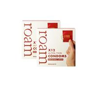 Roam Men's 24x Original Latex Regular Fit Condom for Safer Sex (2x12pk) in White Roam White