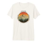 Roam Sunsets Summits Repeat Retro Mountain Explorer Premium T-Shirt