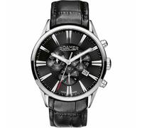 Roamer Superior Men's Quartz Watch with Black Dial Chronograph Display and Black Leather Strap 508837 41 55 05