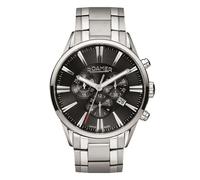 Roamer Superior Men's Quartz Watch with Black Dial Chronograph Display and Silver Stainless Steel Bracelet 508837 41 55 50