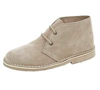 Ladies 2 Eyelet Suede Desert Boots Taupe 4 UK