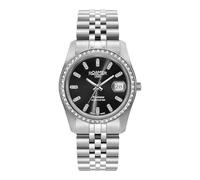 Roamer Positano 853858 Women's Analogue Quartz Watch, Silver/Silver/Black - 853858 41 59 20, Bracelet