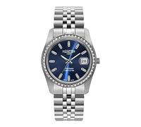 Roamer Positano 853858 Women's Analogue Quartz Watch, Silver/Silver/Blue - 853858 41 49 20, Bracelet