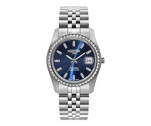 Roamer Positano 853858 Women's Analogue Quartz Watch, Silver/Silver/Blue - 853858 41 49 20, Bracelet