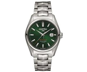 Roamer Searock Men's Automatic Watch with Green Dial Analogue Display and Silver Stainless Steel Bracelet 210633 41 75 20