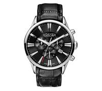 Roamer Superior Men's Quartz Watch with Black Dial Chronograph Display and Black Leather Strap 508837 41 55 05