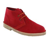 Roamers 2 Eye Desert Boots Mens Boys Real Suede Leather M467 Pointed Toe UK3-12 Red
