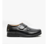 Roamers ALBIE Mens Leather Extra Wide Fit Touch Fasten Loafers Black - UK 10