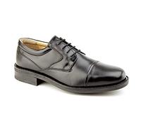 Roamers Barrett Mens Leather Full Fit Capped Brogue Shoes Black