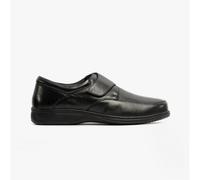 Roamers BECK Mens Leather Wide (E) Fit Touch Fasten Shoes Black - UK 10