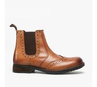 Roamers BILBAO Mens Chelsea Gusset Brogue Boots Tan - UK 10