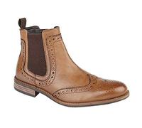 (6 UK, Tan) Roamers Mens High Brogue Chelsea Boot