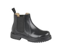 Roamers Boys Space Leather Ankle Boots - Black - 13 UK Child - Black