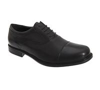 Roamers Clark Mens Leather Fuller Fitting Capped Oxford Shoes Black