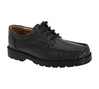 Mens Black Soft Leather 4 Eye Apron Gibson Shoe - Black - size UK Mens Size 7