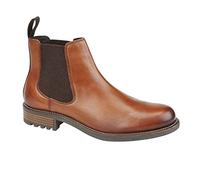 Roamers Elgin Leather Ankle Boots with Twin Gusset, Round Toe - Tan, 11 UK