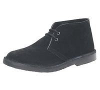 'Roamers' Fashion Round Toe Suede Leather Lace-Up Desert Boots - Black Real Suede, Mens UK 10 / EU 44