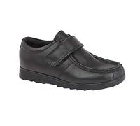 Roamers Generals Boys Leather Touch Fasten Shoes Black