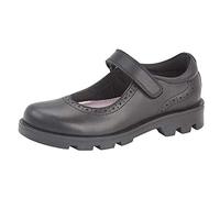 Roamers Girls Leather Touch Fastening Bar Shoe (3 UK) (Black)