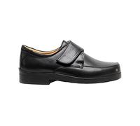 Mens Black Leather Extra Wide Touch Fastening Casual Shoe - Black - size UK Mens Size 8