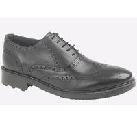 Roamers Silas Mens Leather Brogue Lace Up Oxford Shoes Black