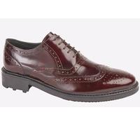 Roamers Silas Mens Leather Brogue Lace Up Oxford Shoes Oxblood Hi-Shine