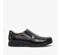 Roamers HUBERT Mens Leather Extra Wide Slip On Shoes Black - UK 9
