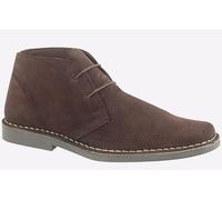 Mens Roamers Fashion Desert Boots - Dark Brown Real Suede, Mens UK 10 / EU 44