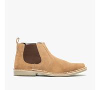 Roamers JASON Mens Twin Gusset Suede Leather Chelsea Boots Taupe - UK 11