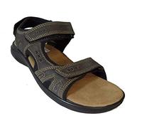 Roamers JASPER Mens Leather Velcro Sports Sandals Brown