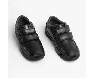 Roamers JEROME Boys Leather Touch Fasten Shoes Black - UK 3 (Older Kids)