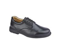 Roamers Lace Up Leather Shoes Black 13 UK - Plain Design with Leather Sock