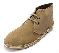 Roamers Ladies Classic Round Toe Desert Boots (6, Beige)