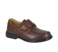 Roamers Leather Extra Wide Fit Touch Fastening Men's Shoes Men's Trainers, Size 8 In Brown