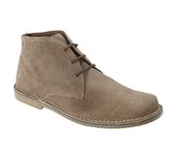 Roamer Sqaure Toe Leather 3 Eyelet Desert Boots - Sand Real Suede, Mens UK 11/EU 45