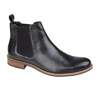 Roamers Mens Twin Gusset Real Leather Chelsea Boots Black 6 UK
