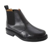 Roamers Hammond Leather Men's Boots | Slip On Shoes | Black | UK Size 11