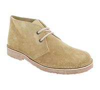'Roamers' Fashion Round Toe Suede Leather Lace-Up Desert Boots - Camel Real Suede, Mens UK 10 / EU 44