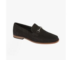 Roamers M595AS Mens Casual Suede Slip-On Loafers Black - UK 9