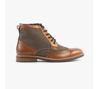 Roamers M805BT Mens Leather Brogue Ankle Boots Tan/Brown Herringbone - UK 7
