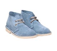 Roamers 'Ladies' 2 Eyelet Leather Fashion Ankle Desert Boots - Denim Blue Real Suede, Ladies UK 7 / EU 40