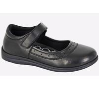 Roamers ELSA Girls Leather Touch Fasten Mary Jane Shoes Black - UK 13