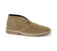 Roamers Mens 2 Eye Suede Leather Desert Boots,Sand,8UK