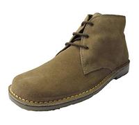 Roamers Mens 3 Eye Square Toe Suede Leather Desert Boots Sand , Beige, 9 UK