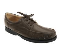 Roamers Mens Canoe Front Apron Tie Softie Leather Shoes - Brown - Brown - 9 UK - 80% Leather/10% TR/10% Textile