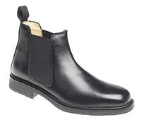 Roamers Mens Leather Chelsea Boots Cushioned Leather Lining (13 UK, Black)