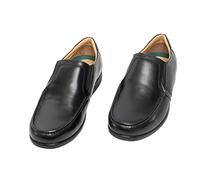 Roamer Mens Leather XXX Extra Wide Fit Twin Gusset Slip On Lightweight Casual Shoes (9, Black)
