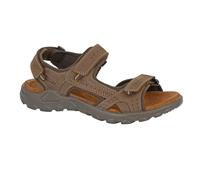 Roamers Mens Leather Flat Sports Sandals - Brown - 7 UK - Brown - 50% Leather/40% PU/10% Textile