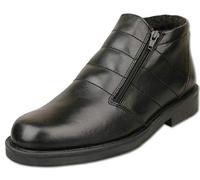 Roamers Mens Leather Fur Lined Zip Ankle Boots Shoes Size 6-12 Black (8)