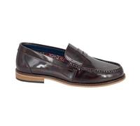 Roamers Mens Leather Hi Shine Saddle Loafers (9 UK) (Burgundy)